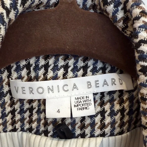 Veronica Beard Blue and Brown Houndstooth Blazer - Picture 2 of 6